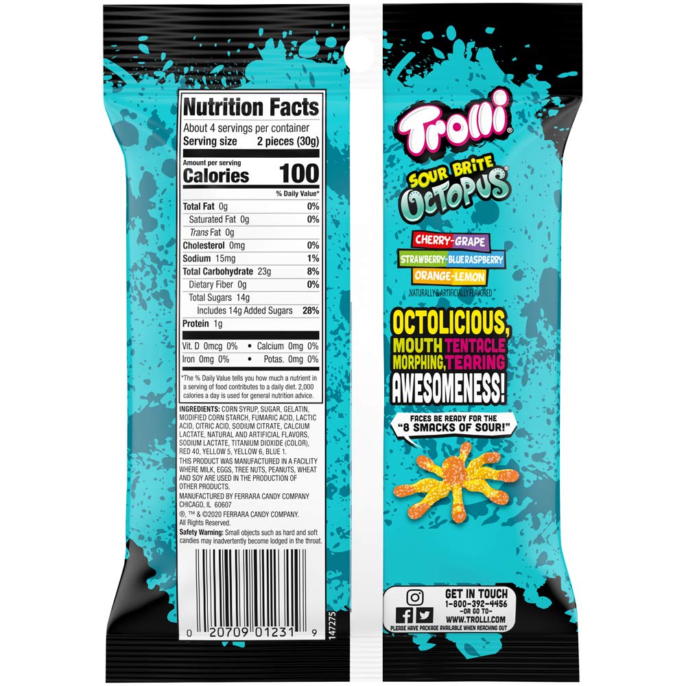 Trolli Sour Brite Octopus (4.25 Ounce Bag) - Retro Island Gaming