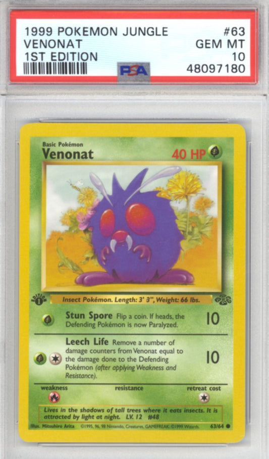 Venonat [1st Edition] #63 - Pokemon Jungle - Retro Island Gaming