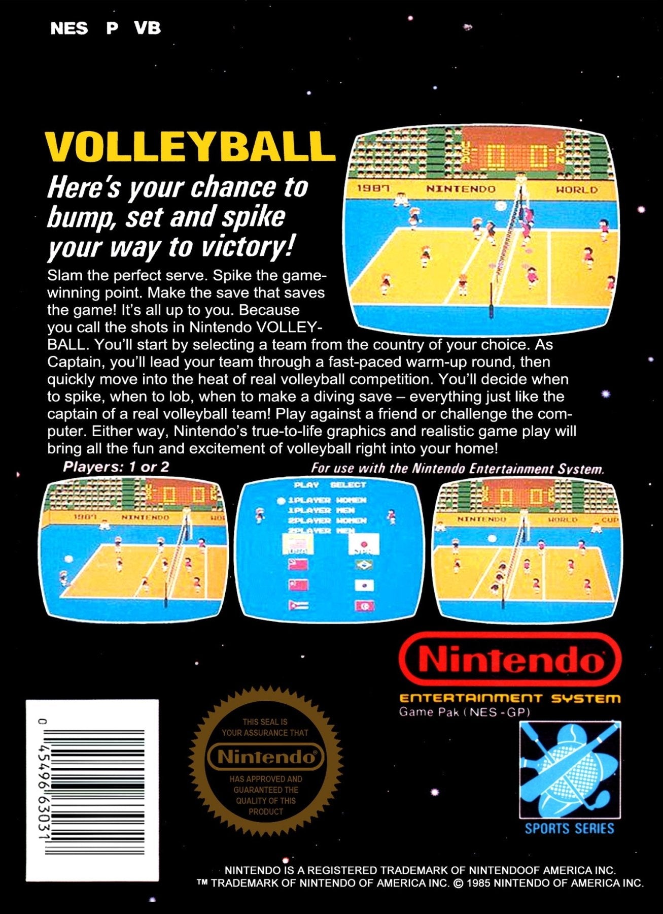 Volleyball [5 Screw] - NES - Retro Island Gaming