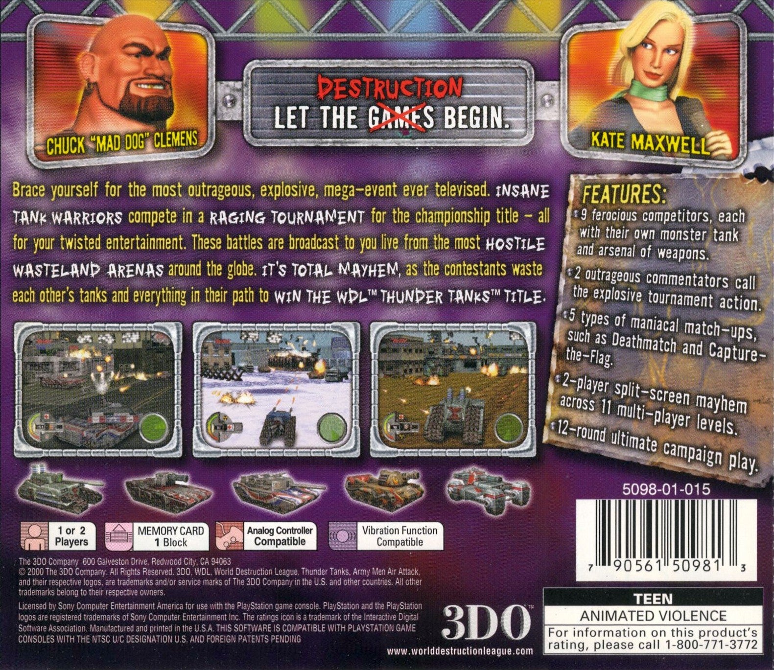 WDL Thunder Tanks - Playstation - Retro Island Gaming