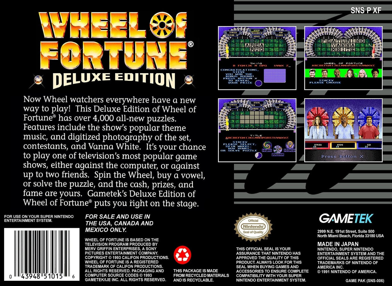 Wheel of Fortune Deluxe Edition - Super Nintendo - Retro Island Gaming
