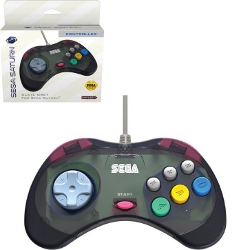 Wired Slate Grey Controller for SEGA Saturn - Retro-bit - Retro Island Gaming