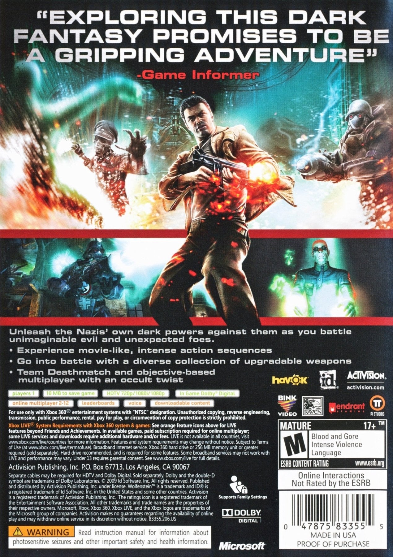 Wolfenstein - Xbox 360 - Retro Island Gaming