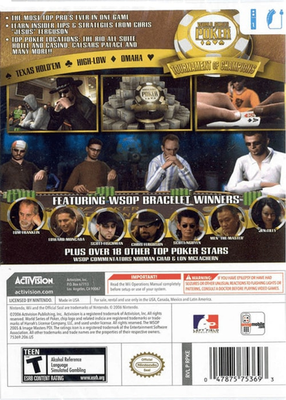 World Series of Poker Tournament of Champions 2007 - Wii - Retro Island Gaming