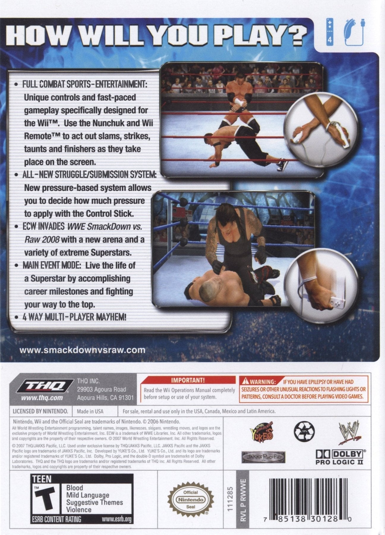 WWE Smackdown vs. Raw 2008 - Wii - Retro Island Gaming