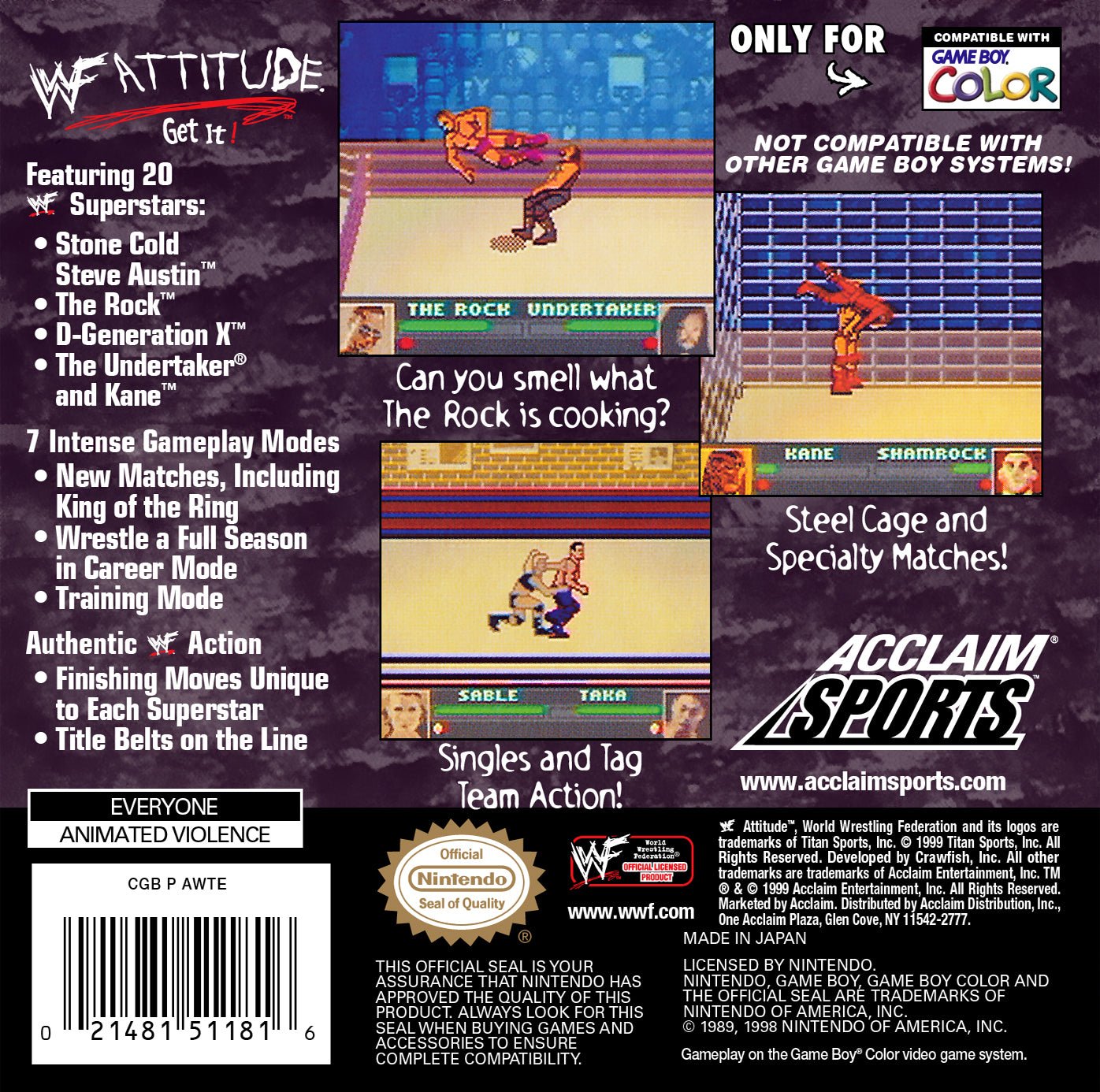 WWF Attitude - GameBoy Color - Retro Island Gaming