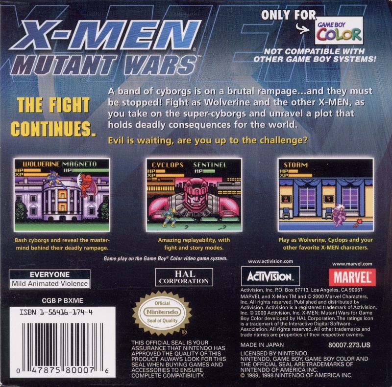 X - Men Mutant Wars - GameBoy Color - Retro Island Gaming