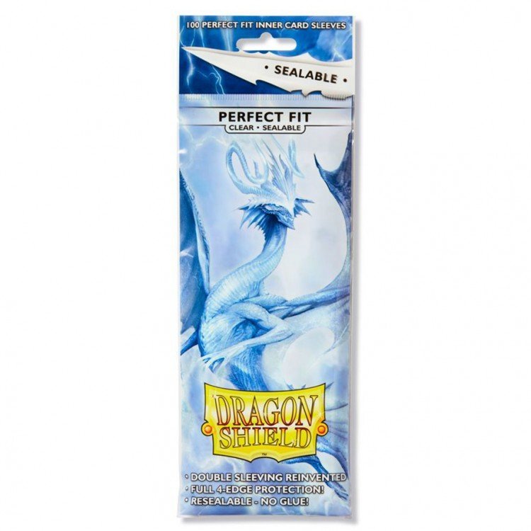 x100 Dragon Shield Perfect Fit Sleeves (Clear - Sealable) - Retro Island Gaming