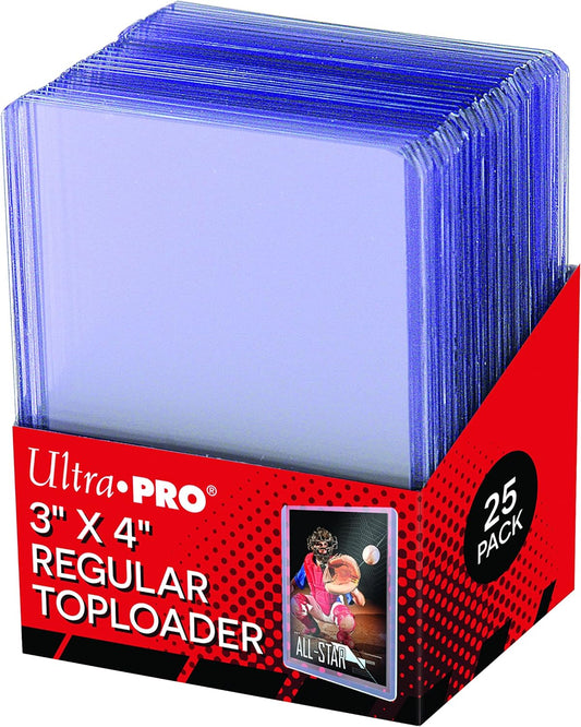 x25 Clear Regular Toploaders Hard Plastic Sleeves 3" x 4" - Ultra PRO - Retro Island Gaming