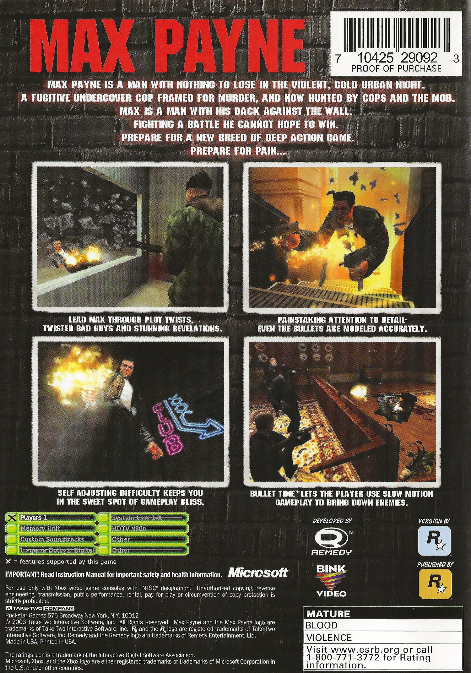 Max Payne [Platinum Hits] - Xbox