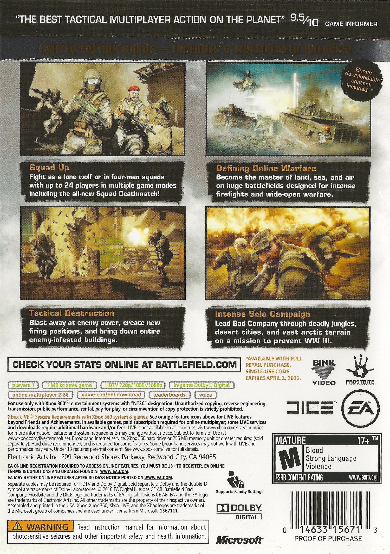 Campo de batalla: Bad Company 2 [Edición limitada] - Xbox 360