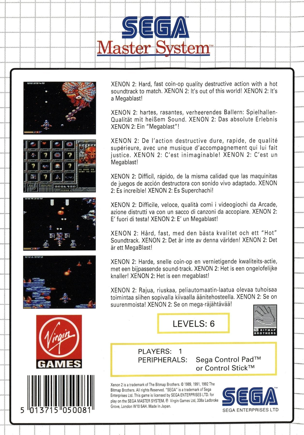 Xenon 2 - PAL Sega Master System - Retro Island Gaming