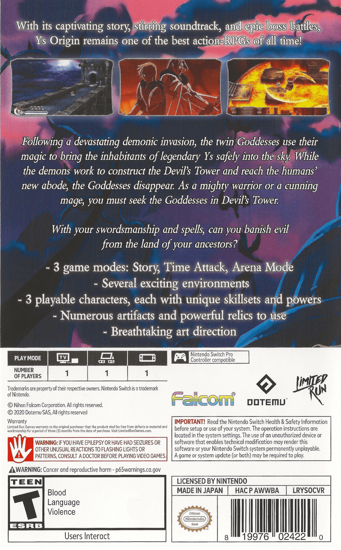 Ys Origin - Nintendo Switch - Retro Island Gaming