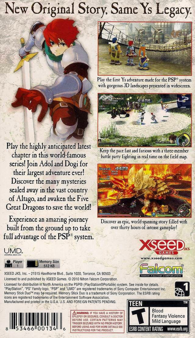 Ys Seven - PSP - Retro Island Gaming