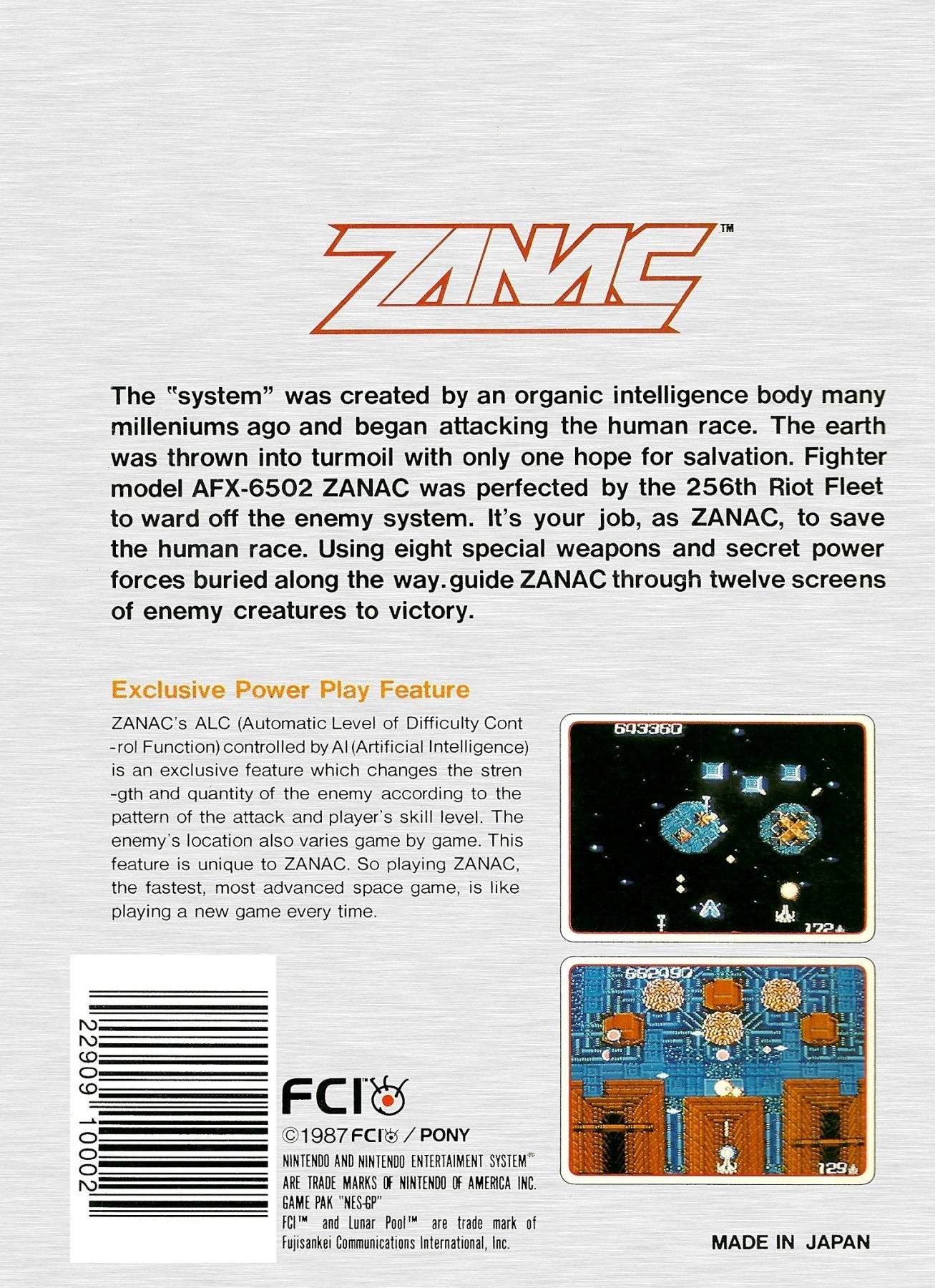 Zanac [5 Screw] - NES - Retro Island Gaming