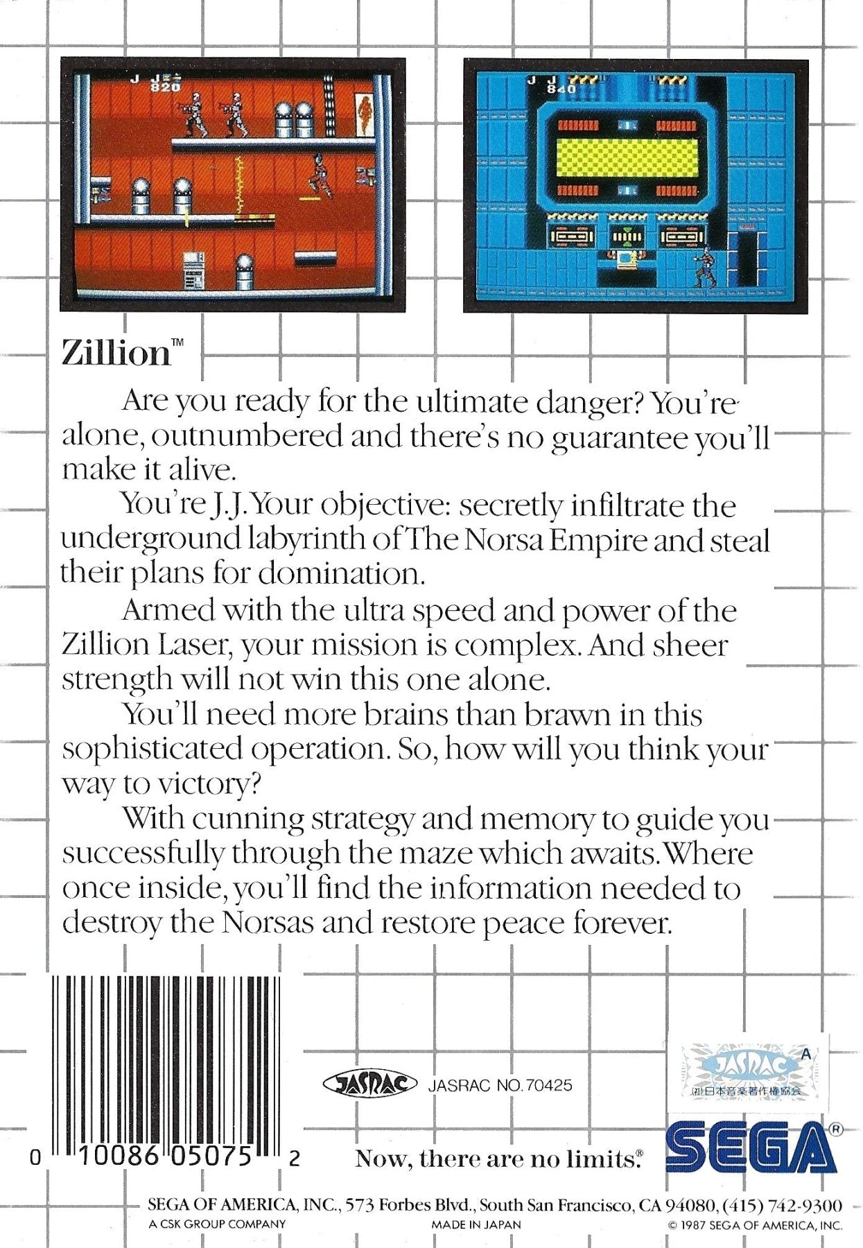 Zillion - Sega Master System - Retro Island Gaming